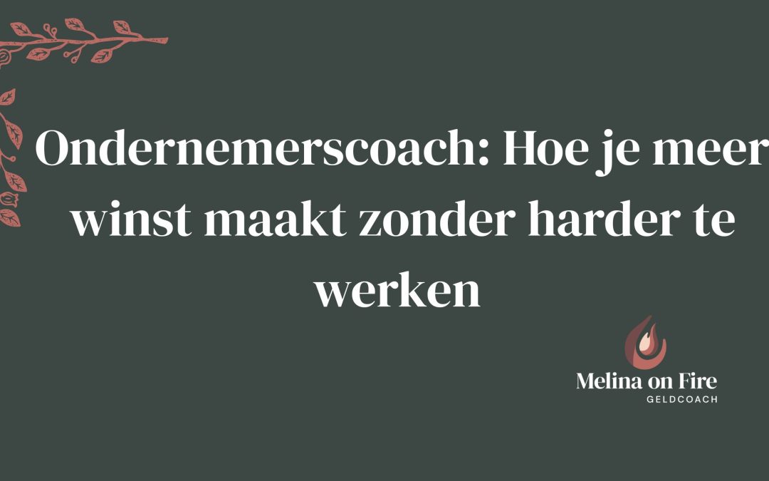 Ondernemerscoach: Hoe je meer winst maakt zonder harder te werken