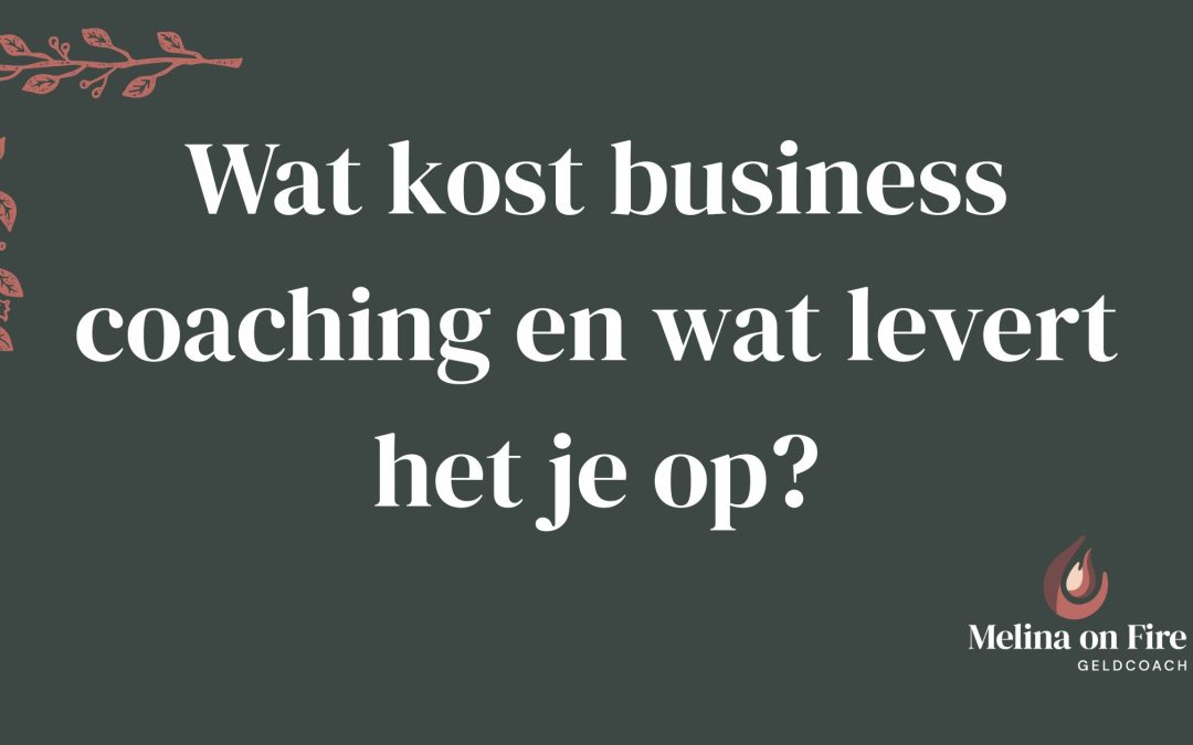 Wat kost business coaching en wat levert het je op?
