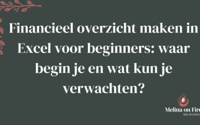 Financieel overzicht maken in Excel voor beginners: waar begin je en wat kun je verwachten?