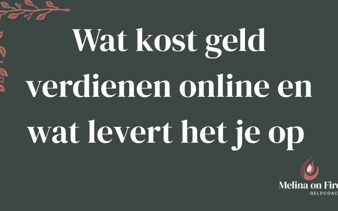 Wat kost geld verdienen online en wat levert het je op