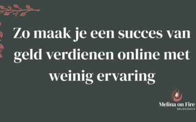 Zo maak je een succes van geld verdienen online met weinig ervaring