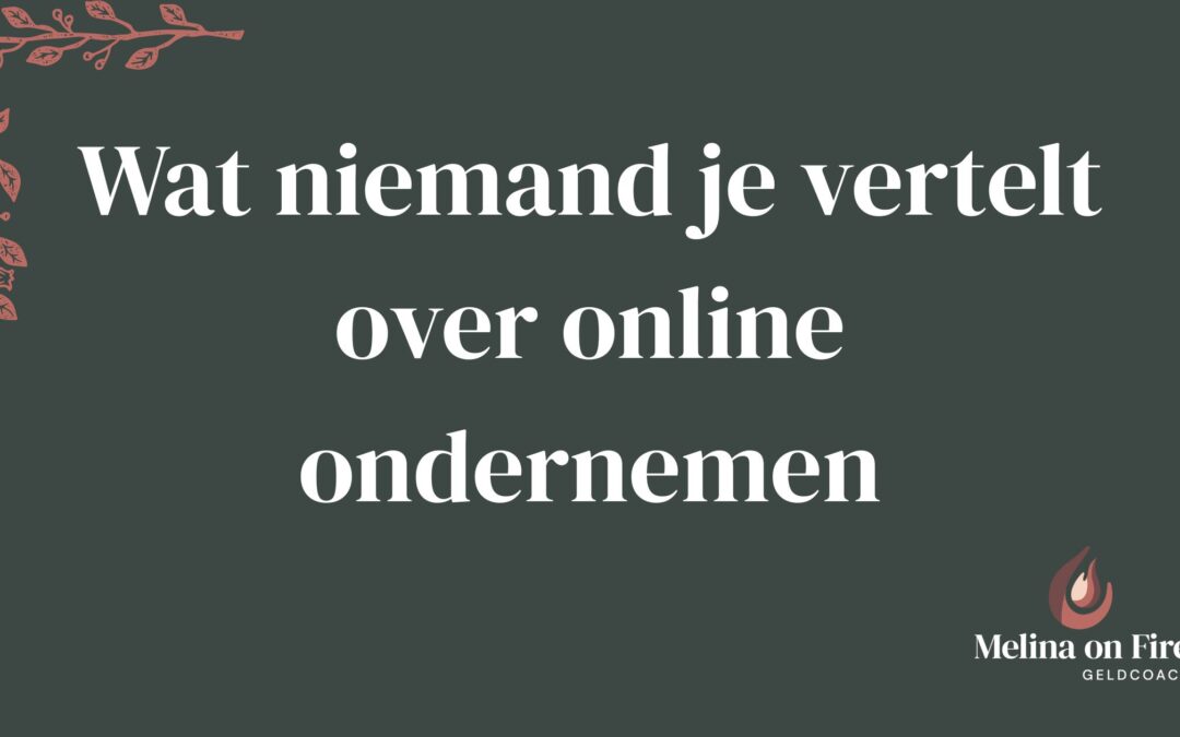 Wat niemand je vertelt over online ondernemen
