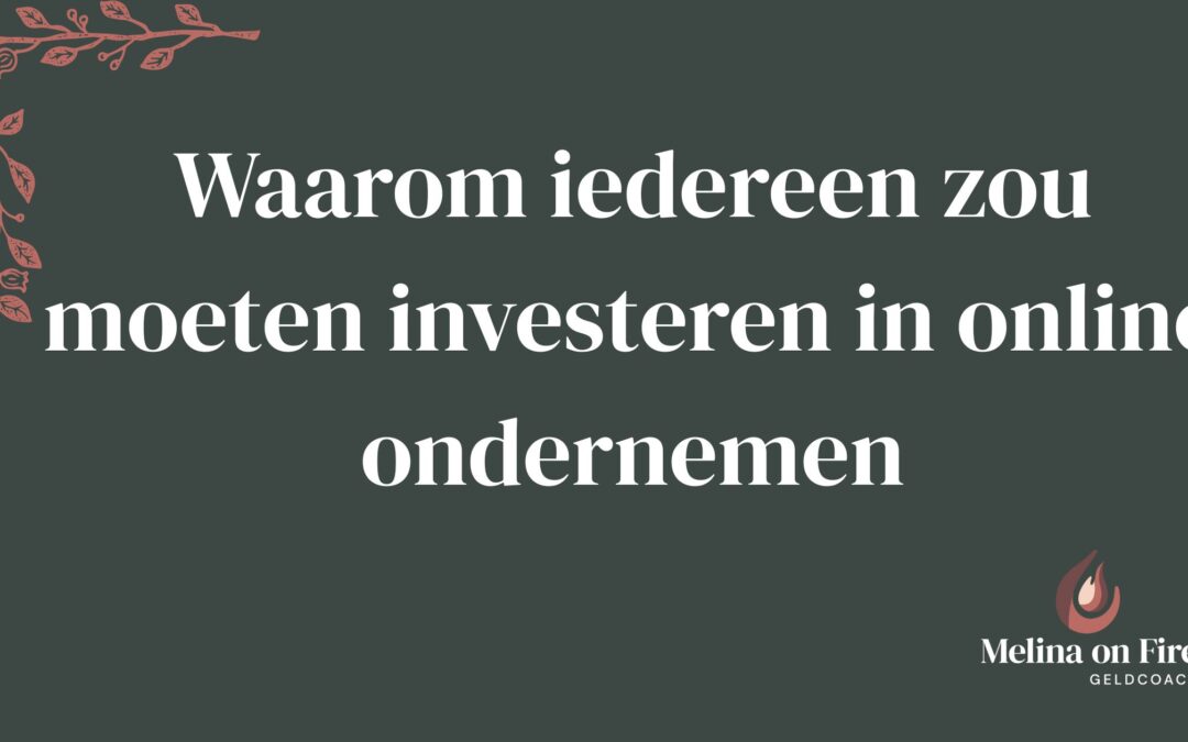 Visualisatie van het thema ‘online ondernemen’, met nadruk op investeren in groei, strategie en zelfstandigheid